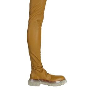 Rick Owens Tan Knee-High Boots 41/8